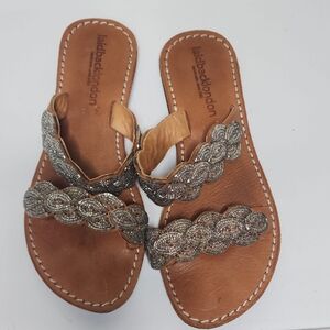LAIDBACK LONDON Tan and Silver Sandals